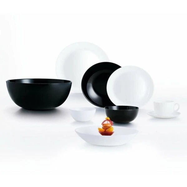 Столовый набор 44пр стеклокерамика ДИВАЛИ БЛЭК/УАЙТ на 6 персон 75387 (1)