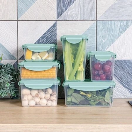 Контейнер пищевой 1,0л 160*160*70мм пластик СВЧ SMART LOCK герметичный зеленый (20)