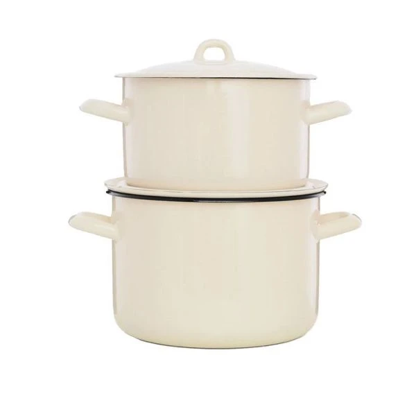 Набор кастрюль 2пр 2,9/4,3л эмаль Жемчужная цилиндрический (1)