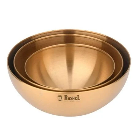 Миски набор 3шт 15/18/20см нерж.сталь золото (12)