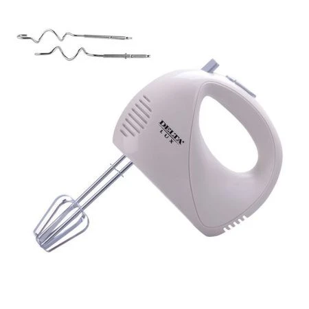 Миксер нерж.сталь/пластик DELTA LUX DL-5068 розовый 400Вт, 5 скоростей, 4 насадки, режим Турбо (12)