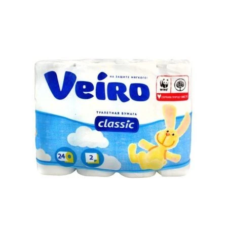 Бумага туалетная 24шт 17,5м VEIRO CLASSIC 2-х слойная (3)