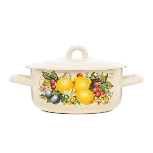 Кастрюля 1,45л эмаль ИЗОБИЛИЕ цилиндрическая (6)