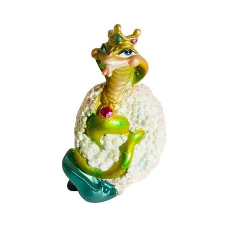 Копилка КОРОЛЕВСКАЯ КОБРА в корзинке 12см полистоун 2 вида (60)