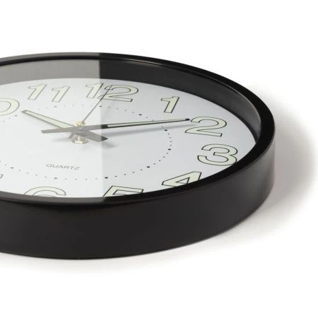 Часы настенные 30см пластик РУБИН Светящиеся черный (10)