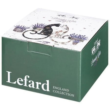 Чайный набор 2пр фарфор ЛАВАНДОВЫЕ КОТЫ на 1 персону 275мл (32)