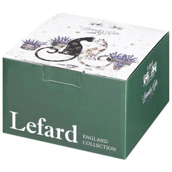 Чайный набор 2пр фарфор ЛАВАНДОВЫЕ КОТЫ на 1 персону 275мл (32)