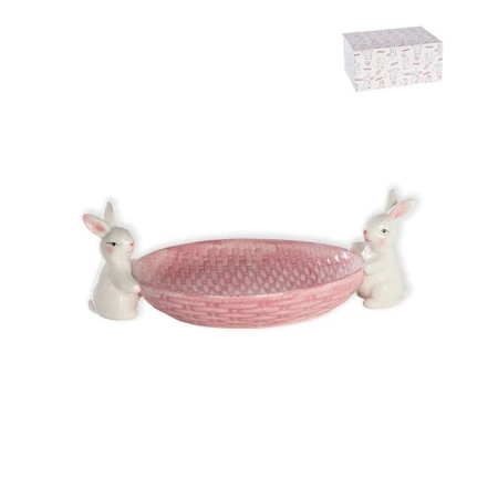 Блюдо сервировочное 30*16,5*10см керамика ЗАЙКА цвет розовый 7434239 (12)