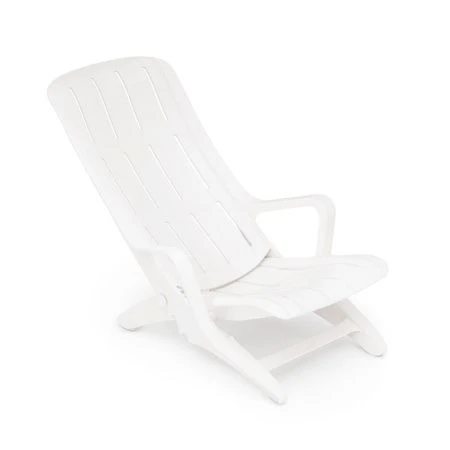 Кресло-шезлонг складное пластик 94*65*80см белый (max нагр.100кг) (1)