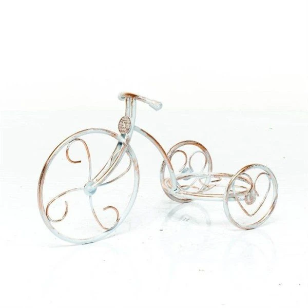 Подставка для цветков на подоконник d15см 19*24*42см металл ВЕЛОСИПЕД большой белая-золото 95-040