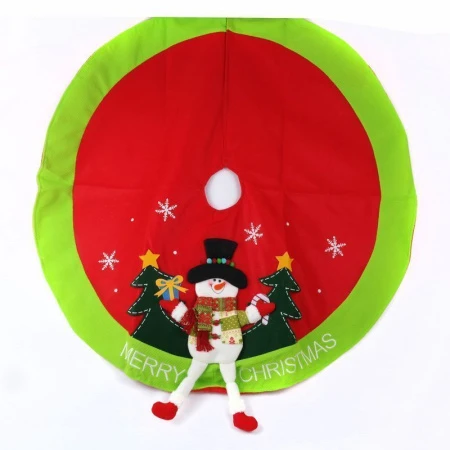 Покрывало под елку 106см Зеленая серия СНЕГОВИК/ДЕД МОРОЗ (2 вида) на липучке ЕМ019АВ JC-5487