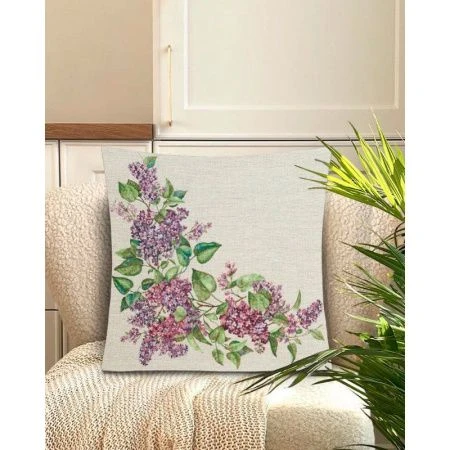 Наволочка декоративная 44*44см гобелен СИРЕНЬ справа