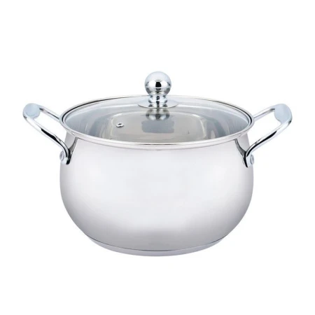 Кастрюля 3л нерж.сталь стекл.крышка 18см Apple WR-1289 Premium (12)