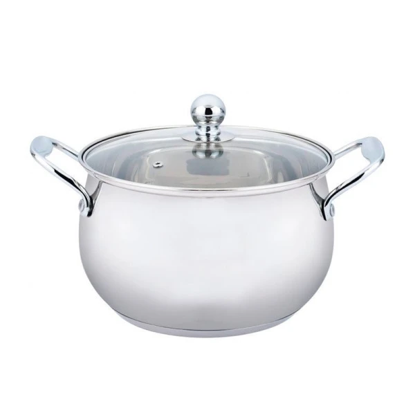 Кастрюля 3л нерж.сталь стекл.крышка 18см Apple WR-1289 Premium (12)