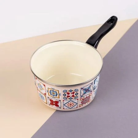 Ковш 1,9л эмаль ПОРТО империал без крышки 16см бакелит.ручка (4)