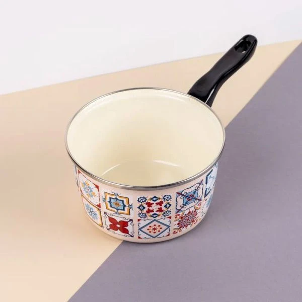 Ковш 1,9л эмаль ПОРТО империал без крышки 16см бакелит.ручка (4)