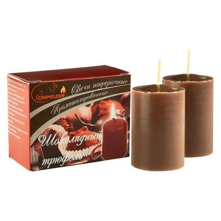 Набор свечей ароматизированных парафин 2шт. 6см шоколадный трюфель в п/у (48)