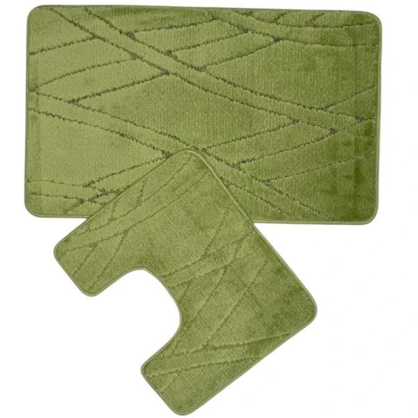 Набор ковриков в ванную 2пр 50*80/40*50 полипропилен MAXIMUS 10604 GREEN зелёный 2510