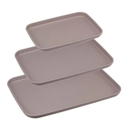 Набор подносов 3шт (17*24/22*30,5/25*35см) пластик французcкий серый (12)