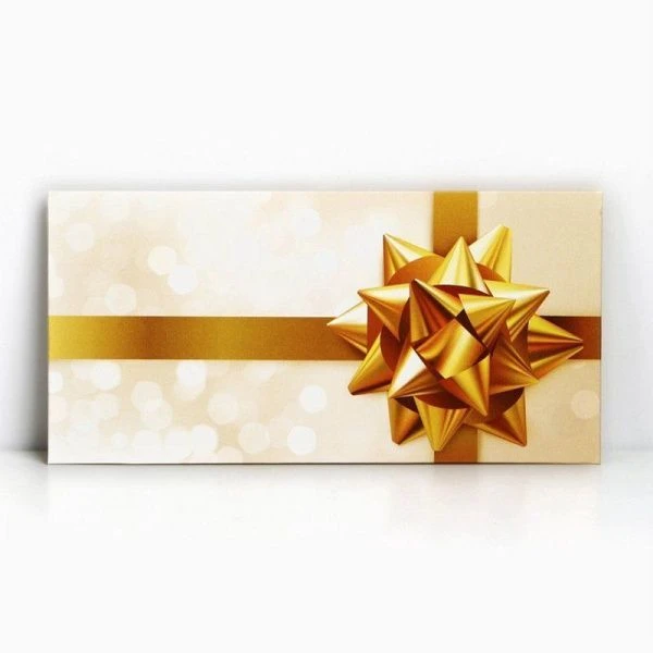 Конверт для денег бумага 16,5*8см Золотой бант (10)