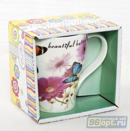 Кружка 360мл керамика ЛЕТНИЙ ФЛИРТ подар.уп. (48)
