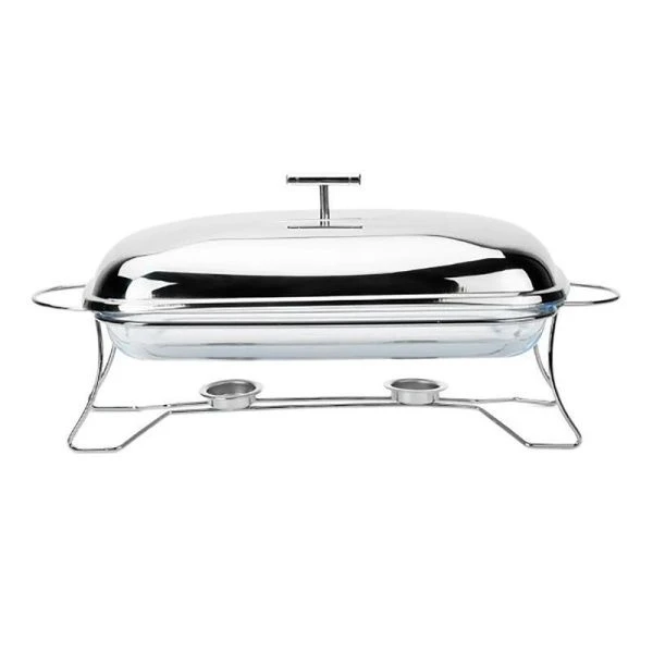 Мармит 3л 49*24*18см стекло INVITE прямоугольный на мет.подставке 2 свечи ABI020 (4)