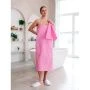 Набор для сауны женский вафельный 2пр (килт 90*146см, полотенце 47*90см) Розовый