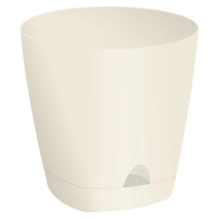 Горшок для цветов 650мл 11см пластик Amsterdam с прикорневым поливом сливочный (12)