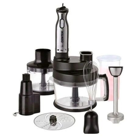 Блендер погружной нерж.сталь Centek CT-1310 1500Вт, шинковка 2л, чоппер 500мл, венчик, стакан(2)