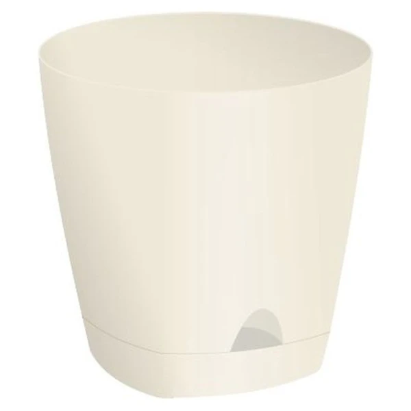 Горшок для цветов 650мл 11см пластик Amsterdam с прикорневым поливом сливочный (12)