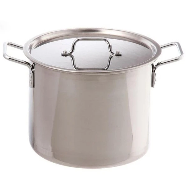 Кастрюля 17л нерж.сталь ОБЩЕПИТ d30см h28см сварной клеп.ручки для всех плит КТ-ОБ-18В