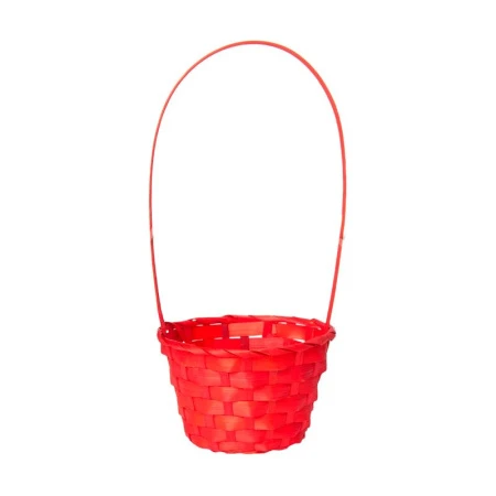 Корзина плетеная D13*H9,5/28см бамбук красный (150)