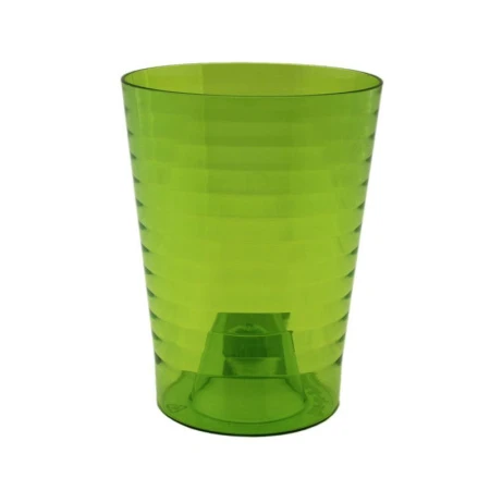 Горшок цветочный для орхидеи 1,5л 13*16см пластик ЭЛЬБА прозрачный/зеленый (30) ВЫВОД