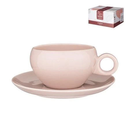 Чайный набор 2пр фарфор Fusion на 1 персону 290мл пудровая (24)