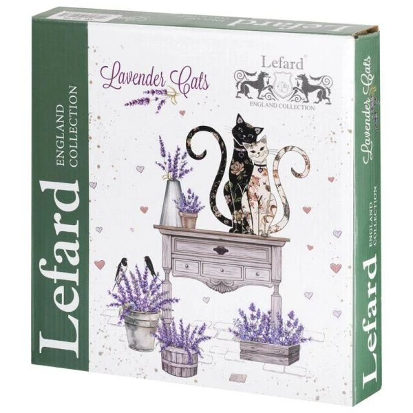 Тарелки мелкие набор 2шт 20,5*2см фарфор ЛАВАНДОВЫЕ КОТЫ десертные (18)