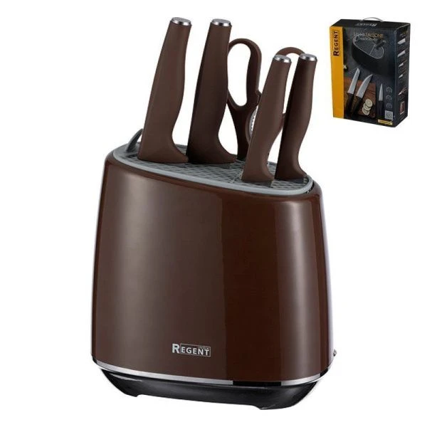 Набор ножей 5пр нерж.сталь Tallone пласт.ручки soft-touch, на пласт.подствке черный 72-203 (6)