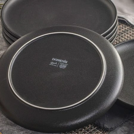 Тарелка мелкая 26см фарфор ROCK BLACK обеденная DM8020 (6)