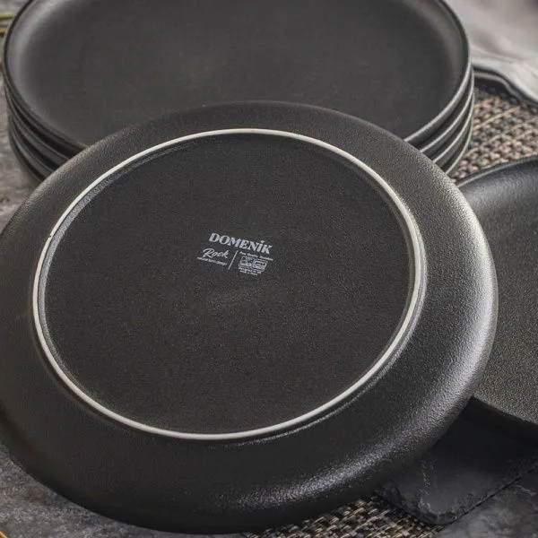 Тарелка мелкая 26см фарфор ROCK BLACK обеденная DM8020 (6)