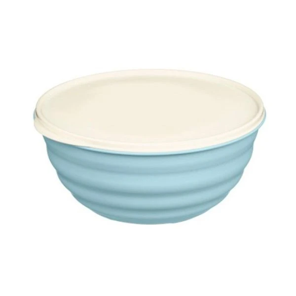 Миска 2,1л пластик Latina голубая с крышкой (18) 223100714/02