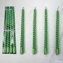 Набор свечей 4шт 25см парафин витые глянцевые зеленый LY-153 (144)