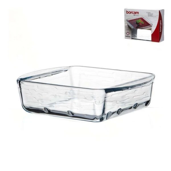 Форма для запекания 1,08л 21*16,4см стекло БОРКАМ квадратная (6)