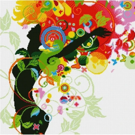 Набор для творчества Картина Танец лета 60*60 (пластм. цв. матовые стразы/текстиль) подар.уп.