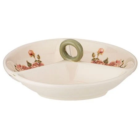 Менажница 3 секции 22*22*7,5см керамика КОРЕЙСКАЯ РОЗА (16)