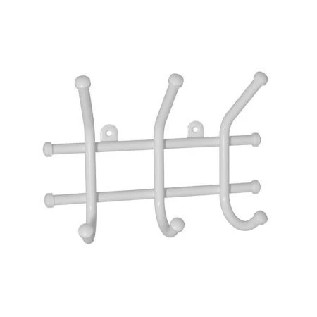 Вешалка 3 крючка настенная металл НОРМА белая (10)