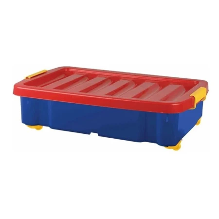 Ящик для игрушек 30л пластик Jumbo с крышкой на роликах (9) ВЫВОД