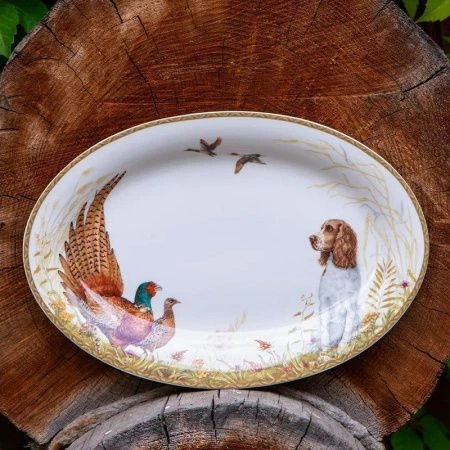 Блюдо 32*22см фарфор ОХОТА овальное (24)