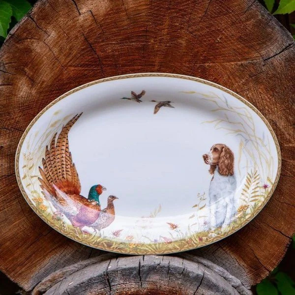 Блюдо 32*22см фарфор ОХОТА овальное (24)