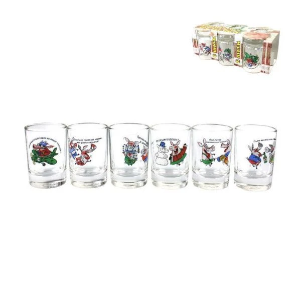 Стопки набор 6шт 50мл стекло ЮМОР