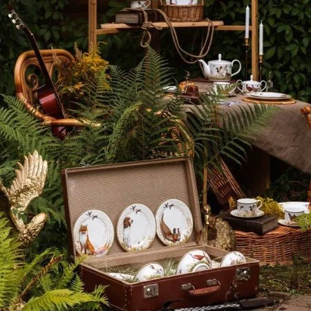 Тарелка мелкая 20,5см фарфор ОХОТА десертная (24)