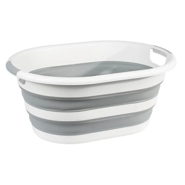 Таз складной 38л 630*450*85мм пластик ФЛЕКС смоки овальный (5)